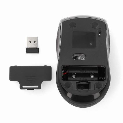 Trådløs mus 800/1200/1600 DPI 2xAAA sort