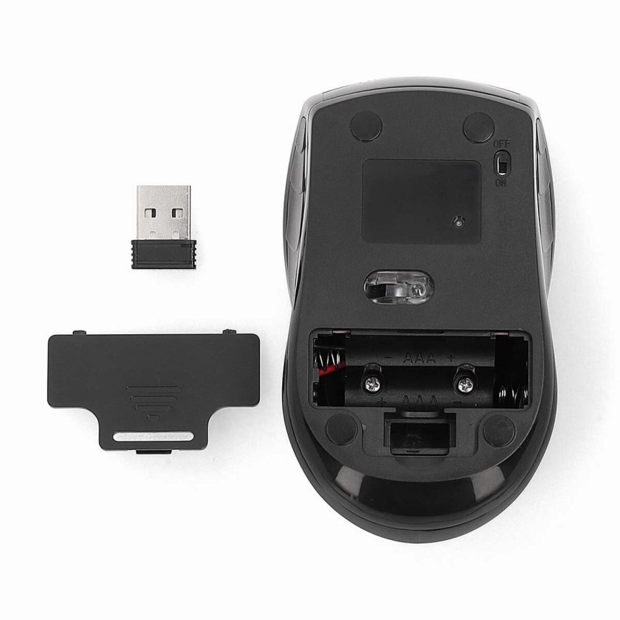 Trådløs mus 800/1200/1600 DPI 2xAAA sort