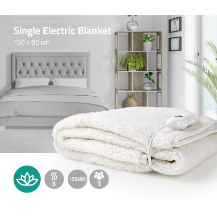 Elektrisk varmetæppe 60W/230V 150x80 cm uld