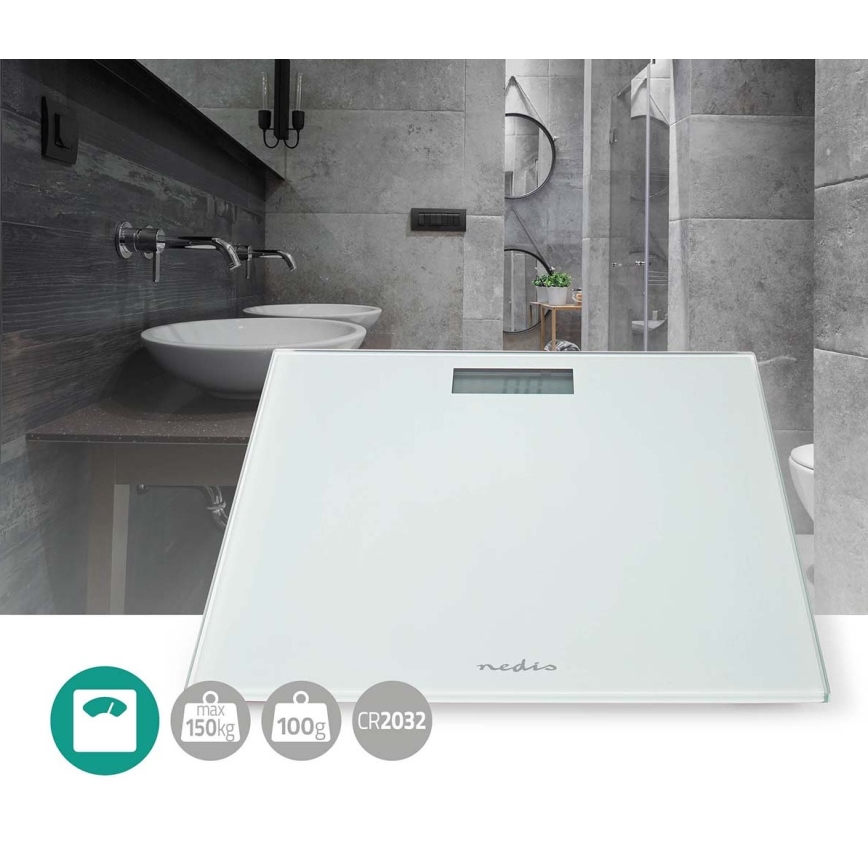 Digital personvægt 1xCR2032 hvid