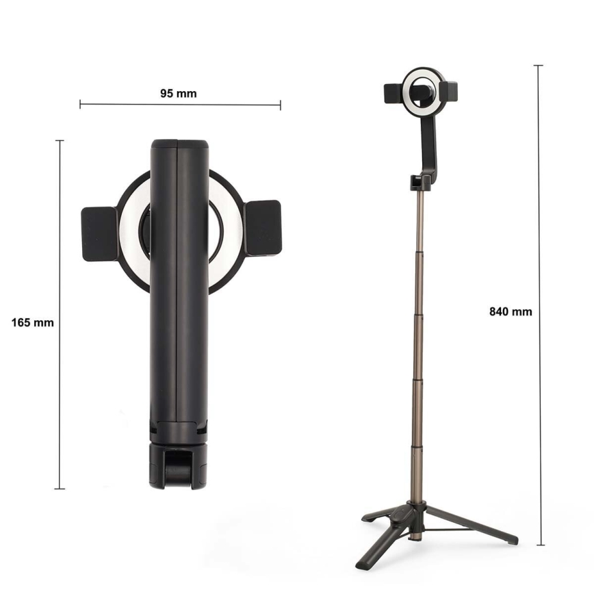 Magnetisk sammenklappelig selfie-stick 2-i-1 med stativ + fjernbetjening