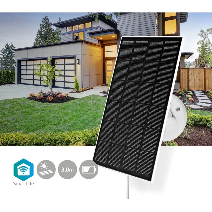 Nedis SOLCH10WT - Solcellepanel til smart-kamera 3W/4,5V