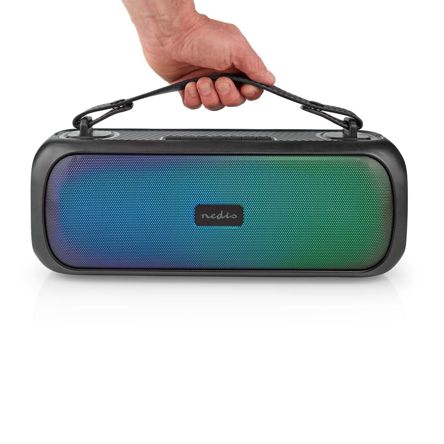 LED højtaler m. RGB-farver genopladelig 45W/3000 mAh IPX5