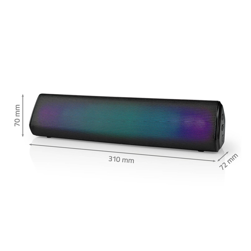 LED højtaler m. RGB-farver genopladelig 18W/1200 mAh