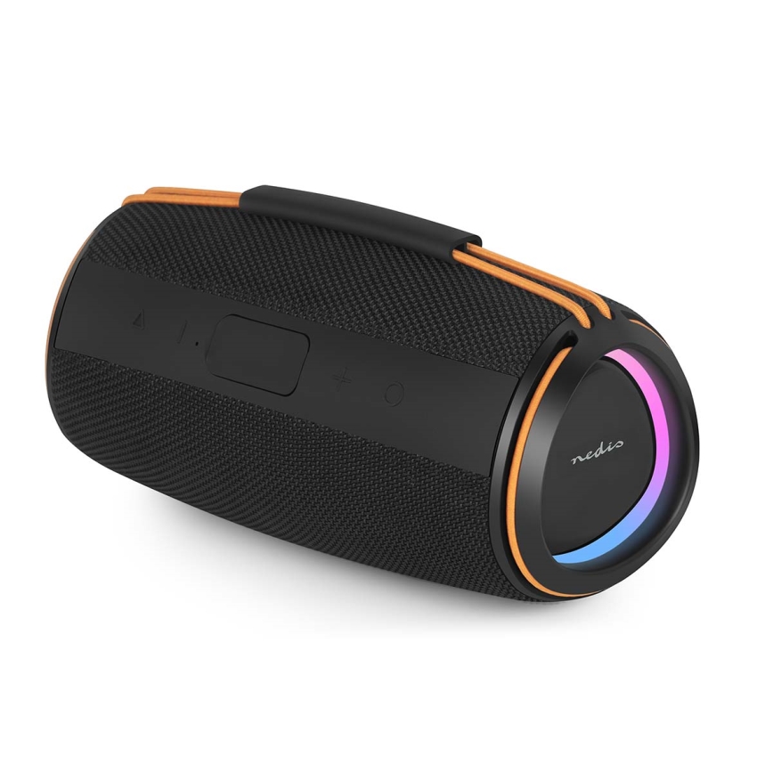 LED genopladelig højttaler 60W/2000 mAh IPX4 sort