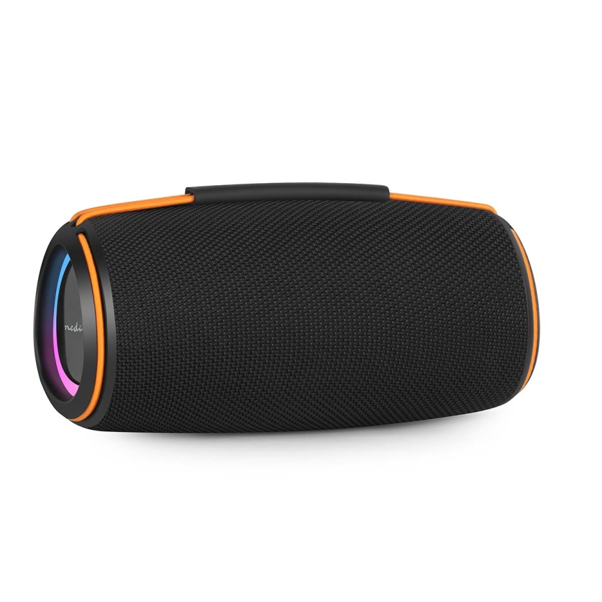 LED genopladelig højttaler 60W/2000 mAh IPX4 sort