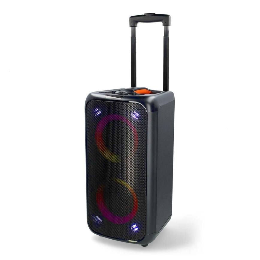 LED højtaler m. RGB-farver genopladelig 240W/4000 mAh + fjernbetjening