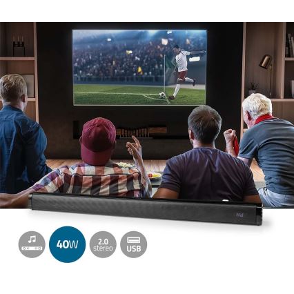 Soundbar 40W/230V + fjernbetjening