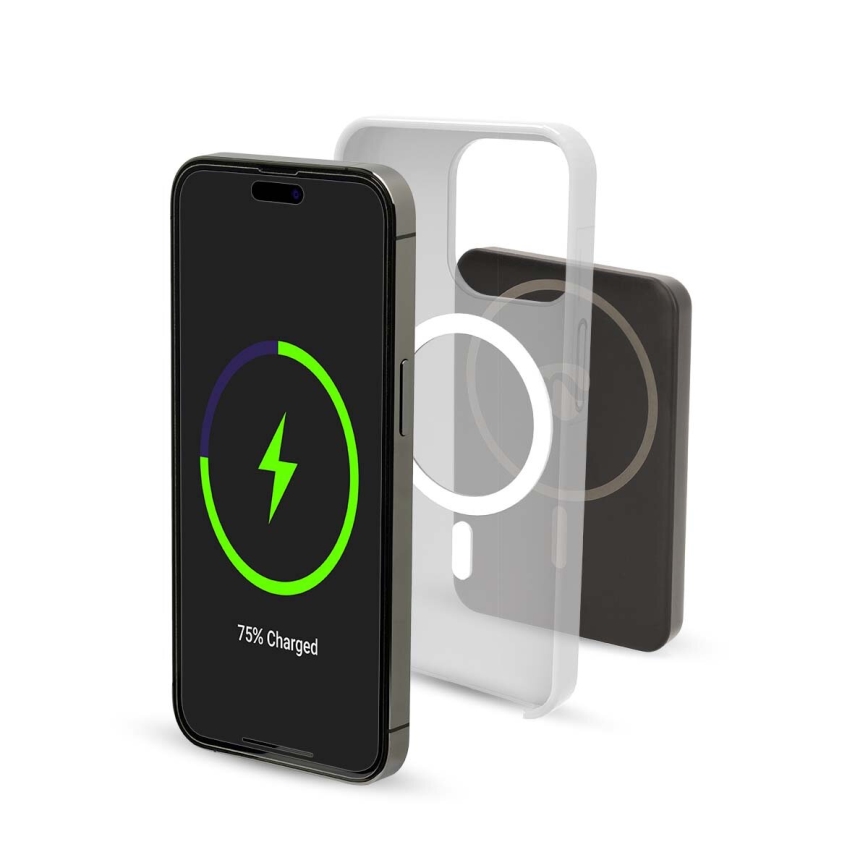 Nedis UPBKW15W5000BK - Powerbank 2-i-1 MagSafe 5000 mAh sort