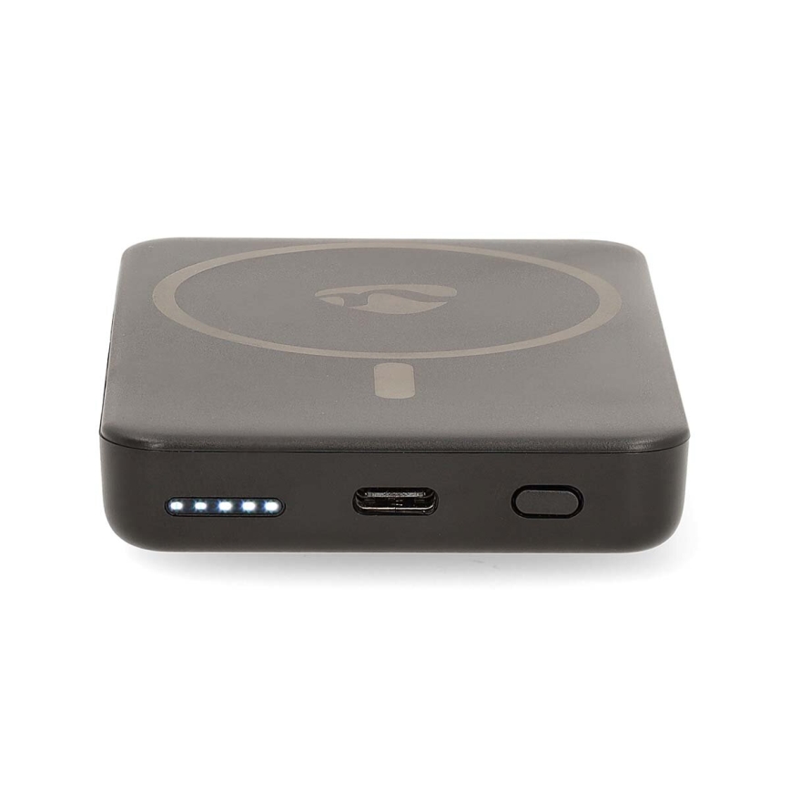 Nedis UPBKW15W5000BK - Powerbank 2-i-1 MagSafe 5000 mAh sort