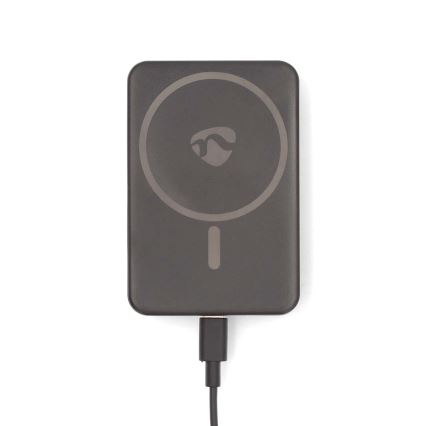 Nedis UPBKW15W5000BK - Powerbank 2-i-1 MagSafe 5000 mAh sort