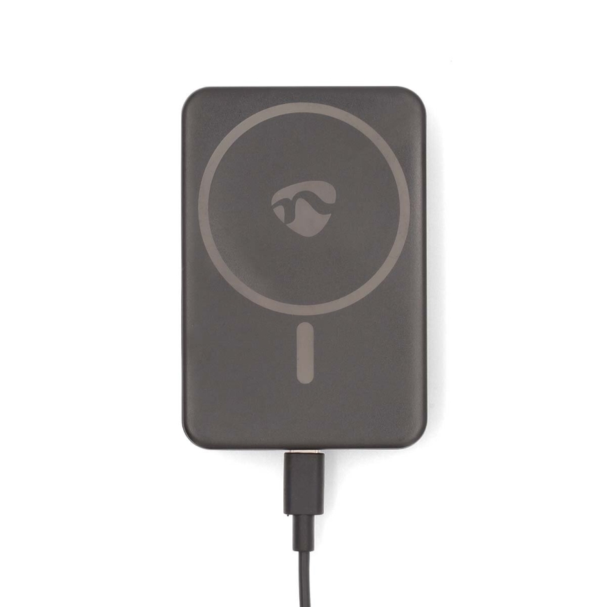 Nedis UPBKW15W5000BK - Powerbank 2-i-1 MagSafe 5000 mAh sort