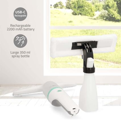 Genopladelig vinduesstøvsuger 12W/2200 mAh IPX4