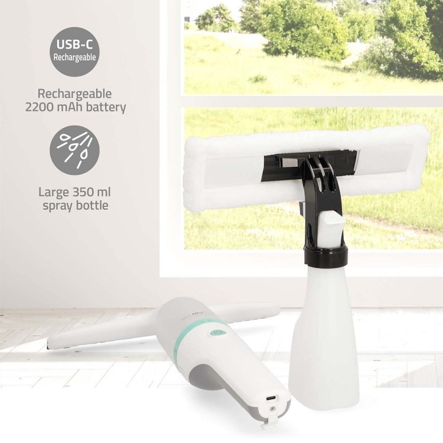 Genopladelig vinduesstøvsuger 12W/2200 mAh IPX4