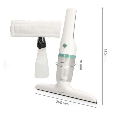 Genopladelig vinduesstøvsuger 12W/2200 mAh IPX4
