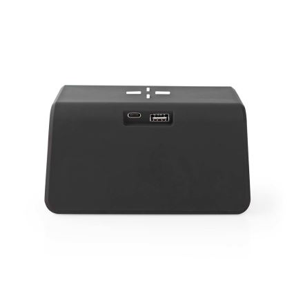 Vækkeur med LCD-display og trådløs oplader 15W/230V 1x CR2032 sort