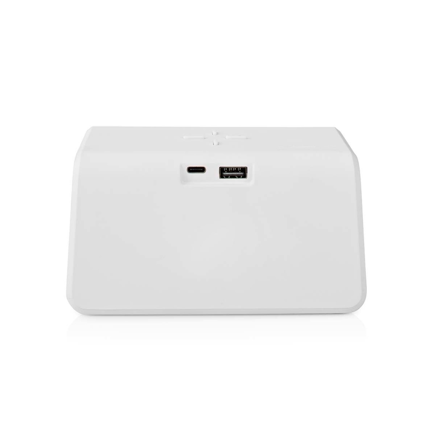 Vækkeur med LCD-display og trådløs oplader 15W/5V 1xCR2032 hvid