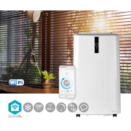 Smart mobil air conditioner 3-i-1 med tilbehør 1357W/230V 12000 BTU Wi-Fi + fjernbetjening