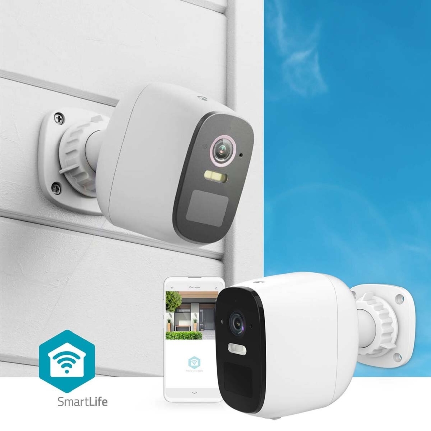 Smart udendørs genopladelig kamera med sensor SmartLife 4MP Quad HD 1440p 5V/5200mAh Wi-Fi Tuya IP66