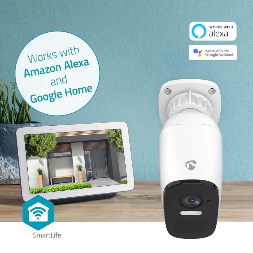 Smart udendørs genopladelig kamera med sensor SmartLife 4MP Quad HD 1440p 5V/5200mAh Wi-Fi Tuya IP66