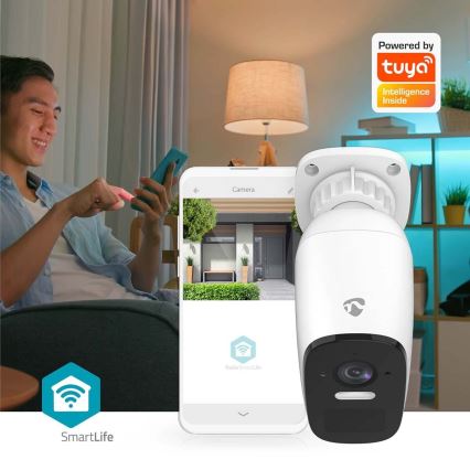 Smart udendørs genopladelig kamera med sensor SmartLife 4MP Quad HD 1440p 5V/5200mAh Wi-Fi Tuya IP66