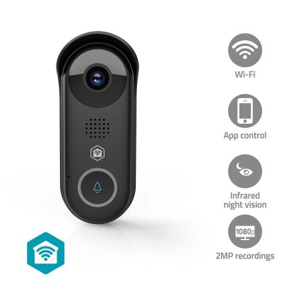 Intelligent SmartLife videodørklokke med bevægelsessensor – 5V, Full HD 1080p, IP54, Wi-Fi, Tuya