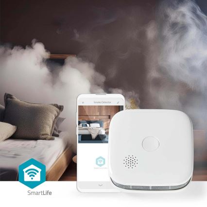 SmartLife røgalarm 3V/1xCR123A Wi-Fi Tuya