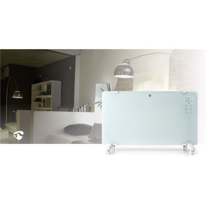 Elektrisk direktevarmer/konvektor 2000 W/230 V med Wi‑Fi, IP24-beskyttelse og termostat