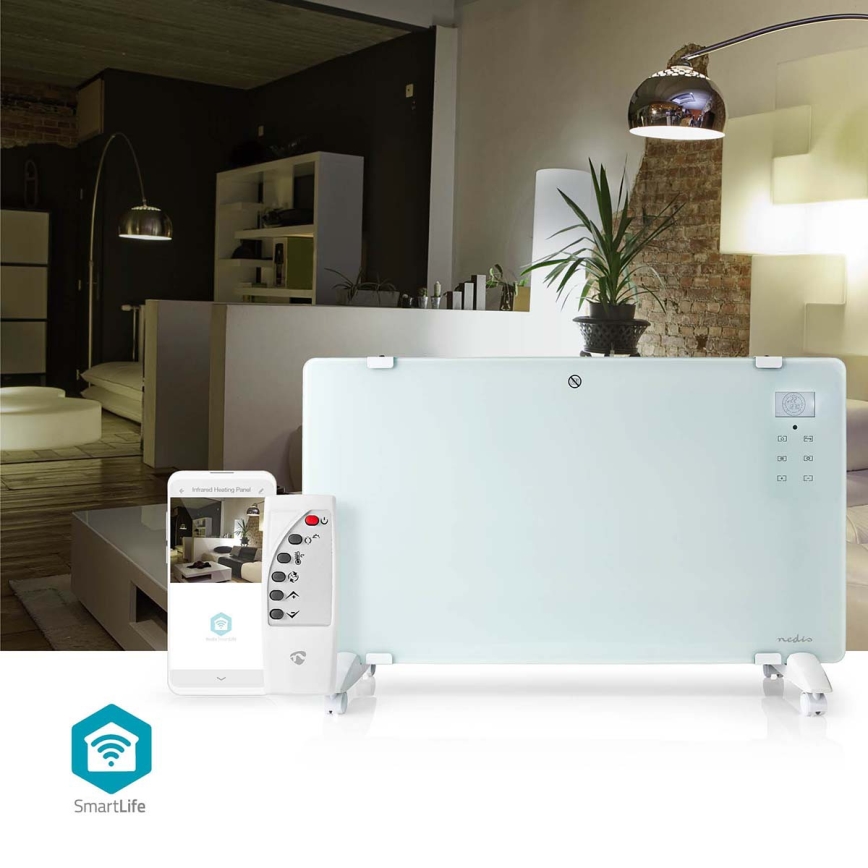 Elektrisk direktevarmer/konvektor 2000 W/230 V med Wi‑Fi, IP24-beskyttelse og termostat