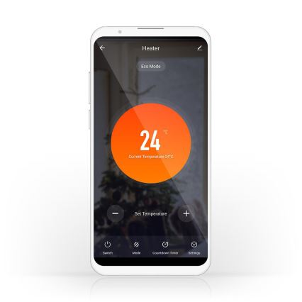 Elektrisk direktevarmer/konvektor 2000 W/230 V med Wi‑Fi, IP24-beskyttelse og termostat