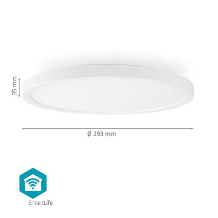 Loftlampe m. RGBW-farver dæmpbar SmartLife LED/18W/230V 2700-6500K Wi-Fi Tuya