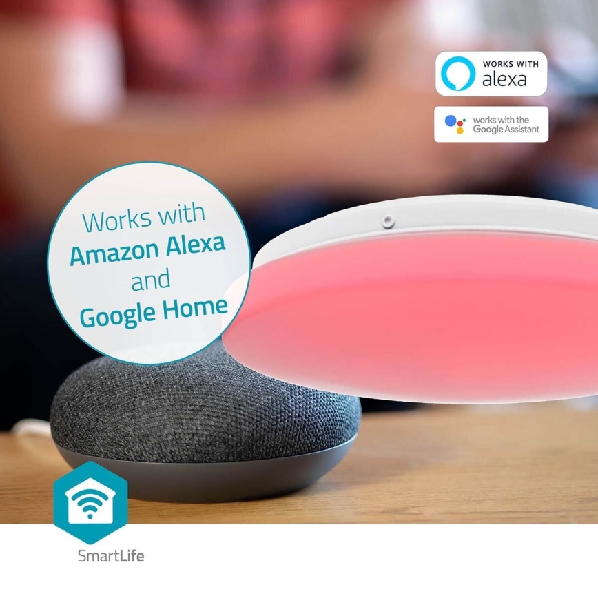 LED m. RGBW-farver Loftlampe til badeværelse dæmpbar SmartLife LED/18W/230V 2700-6500K IP44 Wi-Fi Tuya