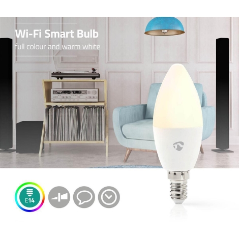 Nedis WIFILC11WTE14 - LED-pære dæmpbar SmartLife E14/4,5W/230V Wi-Fi | Lampemania