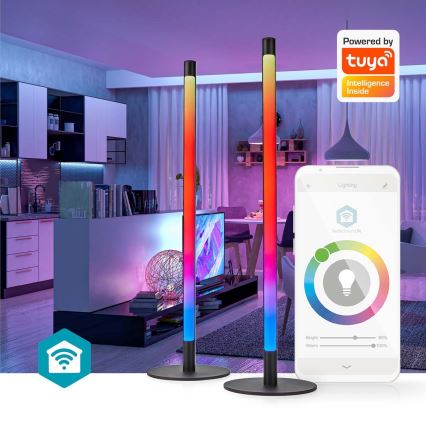 2x LED bordlampe m. RGBIC-farver dæmpbar SmartLife LED/36W/230V 55 cm 2700-6500K Wi-Fi Tuya + fjernbetjening