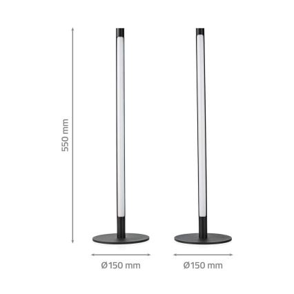 2x LED bordlampe m. RGBIC-farver dæmpbar SmartLife LED/36W/230V 55 cm 2700-6500K Wi-Fi Tuya + fjernbetjening