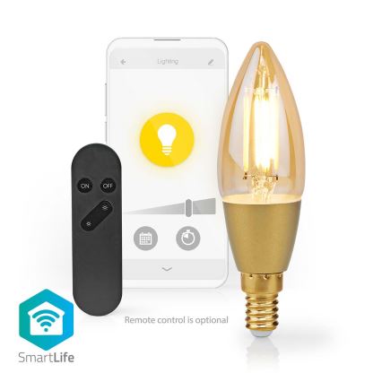 LED-pære dæmpbar Smartlife E14/4,9W/230V 1800-3000K Wi-Fi Tuya