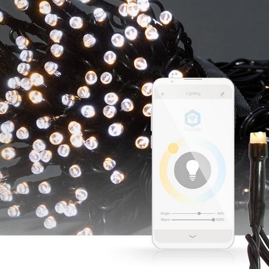 LED julelyskæde 100xLED / 8 funktioner, 15 m, IP65, Wi-Fi, Tuya