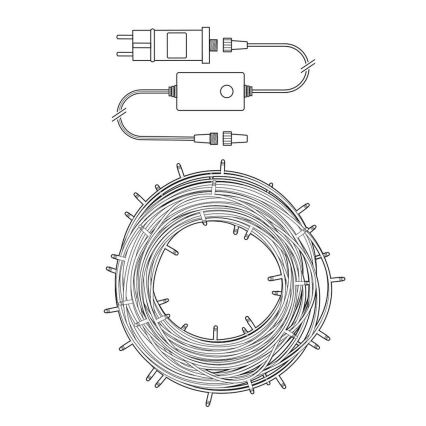 LED julelyskæde 100xLED / 8 funktioner, 15 m, IP65, Wi-Fi, Tuya