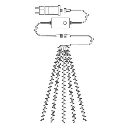 LED lysgardin 200xLED/8 funktioner 5x7 m IP65 Wi-Fi Tuya