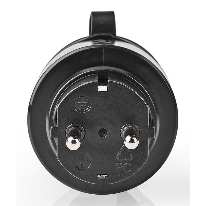 Smart socket 3680W/230V/Schuko Type F/16A Wi-Fi IP44 sort