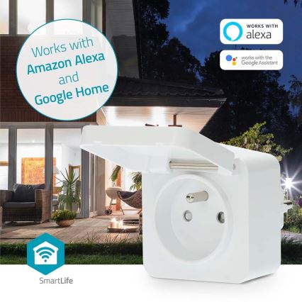 Smart-stik 3680W/230V/ Type E/16A Wi-Fi Tuya IP44