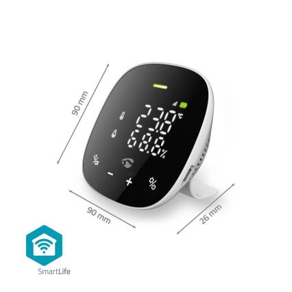 Smart luftkvalitetsmåler med LED-lys display SmartLife Wi-Fi