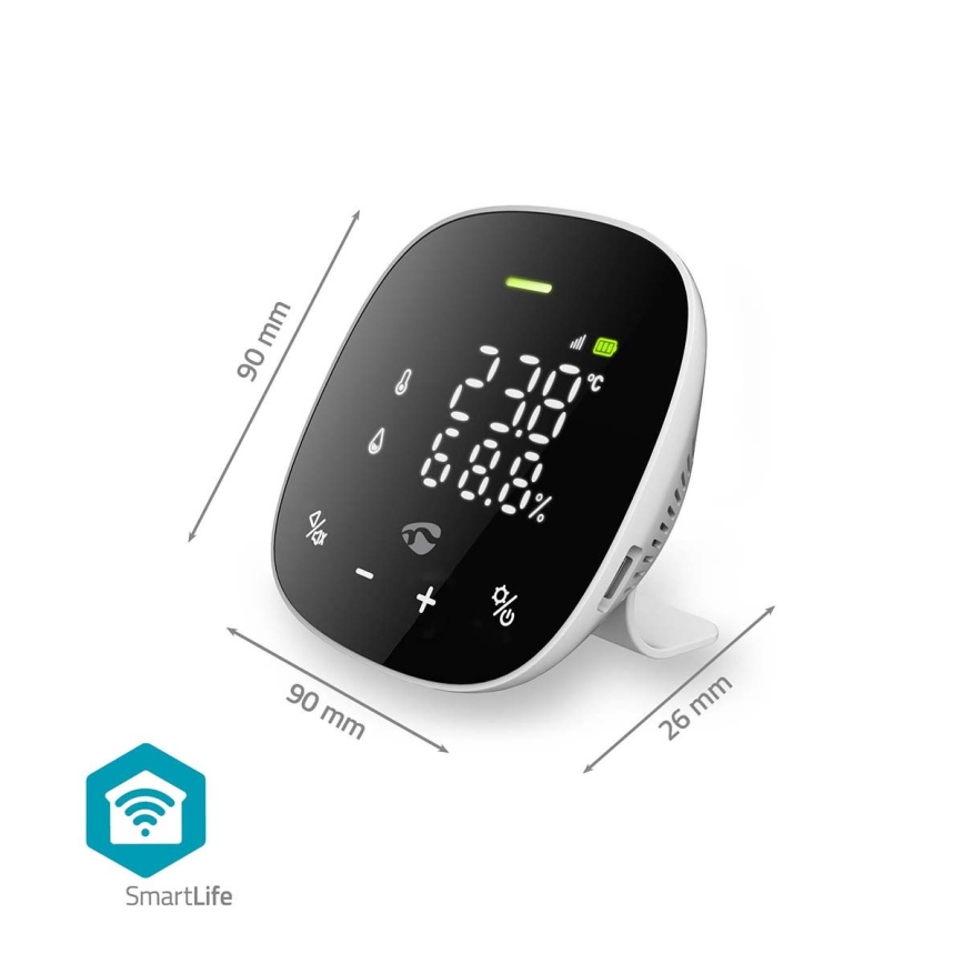 Smart luftkvalitetsmåler med LED-lys display SmartLife Wi-Fi