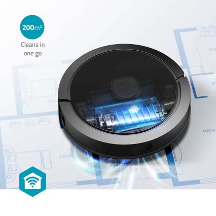 Smart robotstøvsuger med moppe SmartLife 5200 mAh Wi-Fi Tuya sort + fjernbetjening