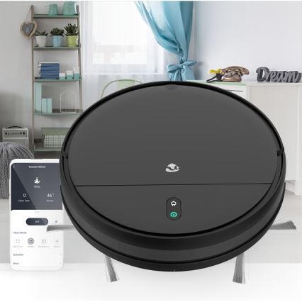 Smart robotstøvsuger med moppe 28W/2500 mAh Wi-Fi sort + fjernbetjening