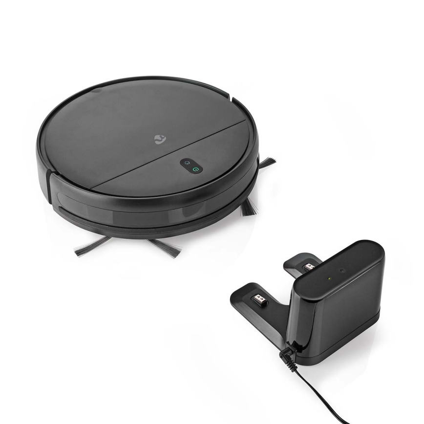 Smart robotstøvsuger med moppe 28W/2500 mAh Wi-Fi sort + fjernbetjening