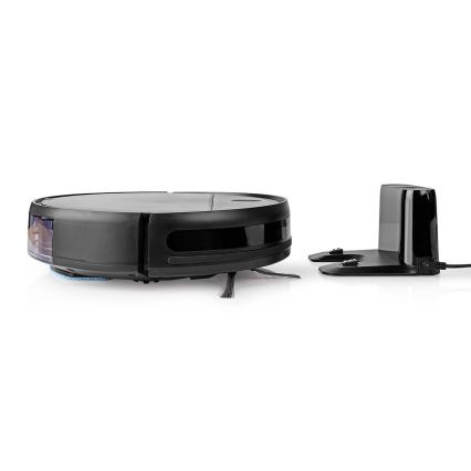 Smart robotstøvsuger med moppe 28W/2500 mAh Wi-Fi sort + fjernbetjening