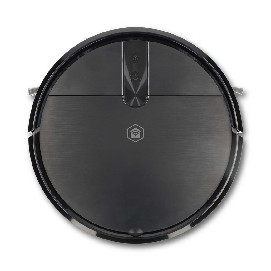 SmartLife intelligent robotstøvsuger med moppe 2600 mAh Wi‑Fi Tuya sort + fjernbetjening