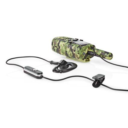 2x Walkie-talkie med LED-lys 3xAAA rækkevidde 8 km camouflagefarve