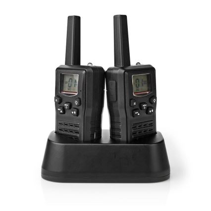 SÆT 2x Genopladelig walkie-talkie m. LED-lys 1300 mAh rækkevidde 10 km